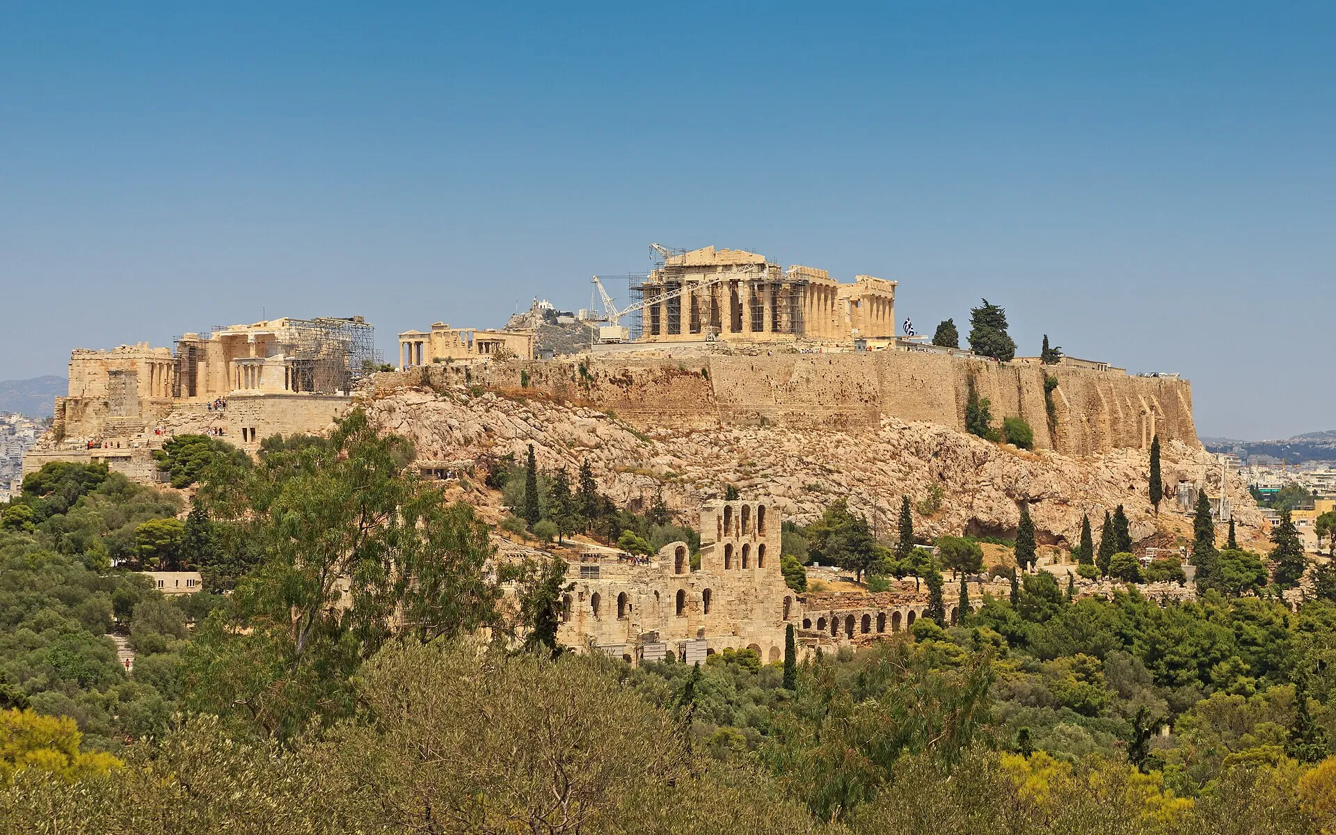 L'Acropole d'Athènes vue depuis la colline de Philopappos