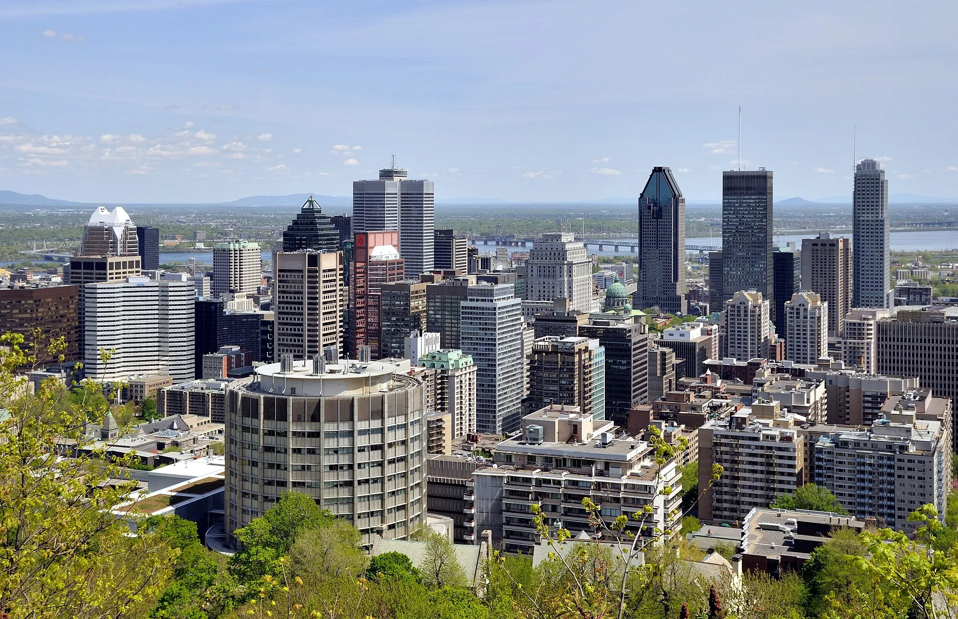 Les gratte-ciel de Montréal vus depuis le mont Royal