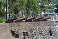 Les canons du Barachois et ses palmiers, à Saint-Denis de La Réunion